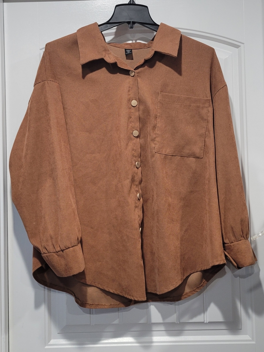 SHEIN Rust Brown Women's Button-Down Shirt